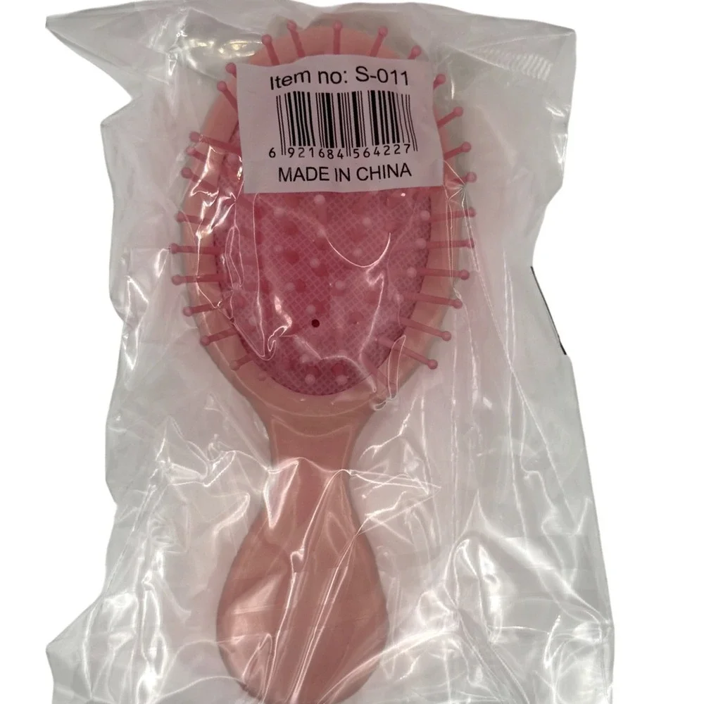 Kids Pink Oval Hair Brush With Ballet Dancer Banana Characters‎